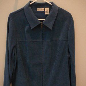 Woman Croft & Barrow Stretch Blue Full Zip Jacket Size 1X